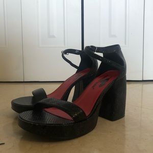 Black and Gray Platform Heels by Rocket Dog